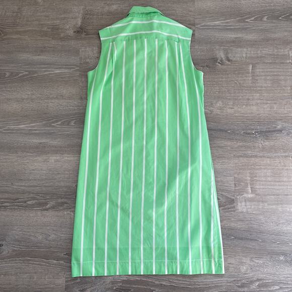 Vintage 60s Mod Neon Green Striped Tuxedo Dress / The Spectator / Sz M / Retro - Picture 6 of 8